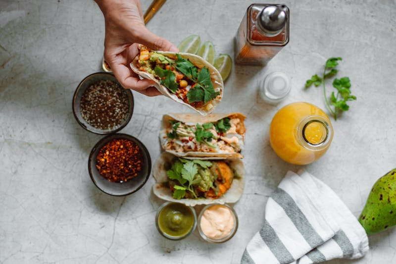 Fresh taco ingredients at Taco Time restaurant